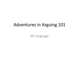 Adventures in Arguing 101