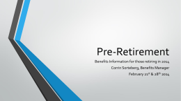 Pre-Retirement for GSU - Retirees Service Center