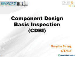 Component Design Basis Inspection (CDBI)