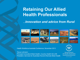Retaining Our Allied Health Professionals