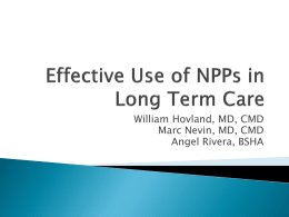 Effective Use of NPPs in Long Term Care
