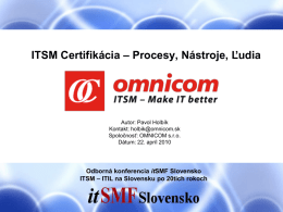 ITSM Certifikácia