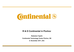 Continental`s R&D activities in SK