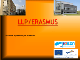 Prezentácia LLP/Erasmus