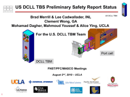 Preliminary safety report input