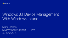 Managing Windows 8.1 With Windows Intune