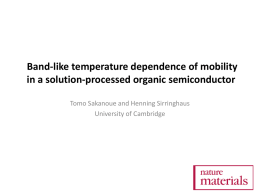 Band-like temperature dependence of mobility in a
