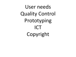 L5 user needs, QC, ICT