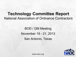 Technology Committee - National Association of Ordnance