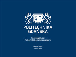 Ramy współpracy Politechniki Gdańskiej ze szkołami