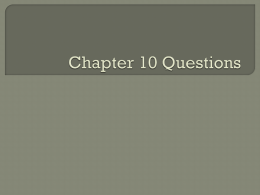 Ch. 10 questions/assignments