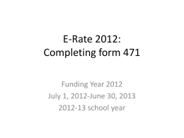 E-Rate 103: Completing form 471