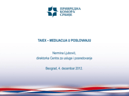 Medijacija u oblasti finansijskog restruktuiranja, Nermina Ljubović
