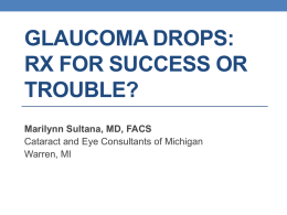 Glaucoma Drops Rx for Success or Trouble Jan 2015