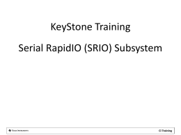 KeyStone SRIO Overview