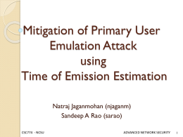 Mitigating Primary User Emulation Attacks via Time