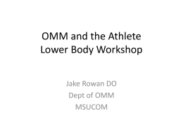OMM and the Athlete Lower Body Workshop
