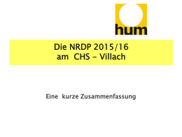 Zusammenfassung zur RDP ab 2015/16