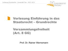 Art. 8 II GG - Universität Trier