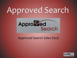Sales Deck - ApprovedSearch