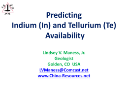 Predicting Indium and Tellurium Availability