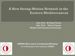 A New Strong-Motion Network in the Eastern Mediterranean