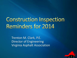 Pres. 9a - Paving Inspection Reminders - Trenton Clark