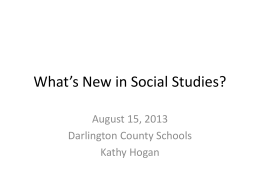 What`s New in Social Studies - Darlington County School District