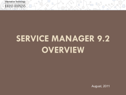 Service Manager Overview ( format)
