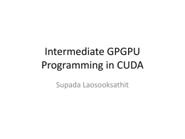 Intermediate GPGPU Programming in CUDA
