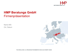 HMP Beratungs GmbH Firmenpräsentation