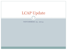 LCAP Update - November 19, 2014 - Placerville Union School District
