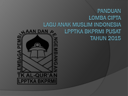 panduan lomba cipta lagu anak muslim indonesia