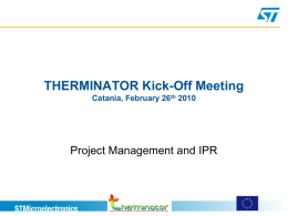 Project Management and IPR - Giuliana Gangemi - ST