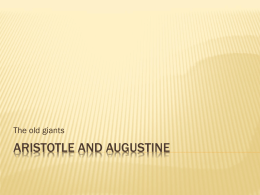 Aristotle and Augustine - Physics at Oregon State University