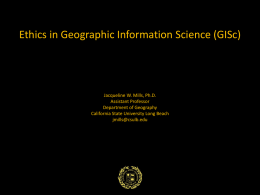 Ethics in Geographic Information Science (GISc)