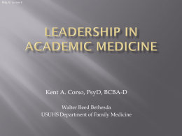 Leadership in Academic Medicine - Uniformed Services University