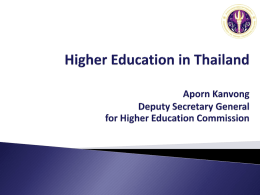 higher education in thailand - Office of Science and Technology