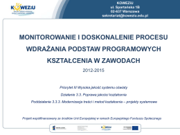 Prezentacja KOWEZiU - Kuratorium Oświaty w Warszawie