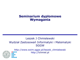 Wymagania - Leszek J. Chmielewski