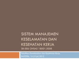 Pedoman Tentang Persyaratan SMK3 BATAN (SB-006)