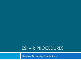 ESI – R Procedures