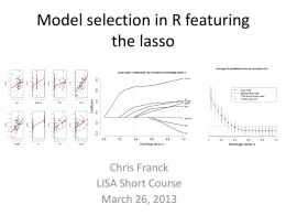 Model selection in R featuring the lasso