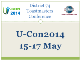 District 74 Toastmasters Conference
