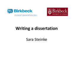 Writing a dissertation