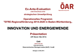 auch für Ex-Ante-Evaluation - RWB-EFRE - Baden