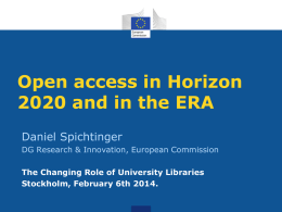 Open access in Horizon 2020
