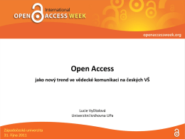 Open Access - Univerzitní knihovna