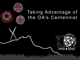 OA Centennial 101 - Occoneechee Lodge #104