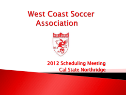 Mens 2 nd Division - West Coast Soccer Association